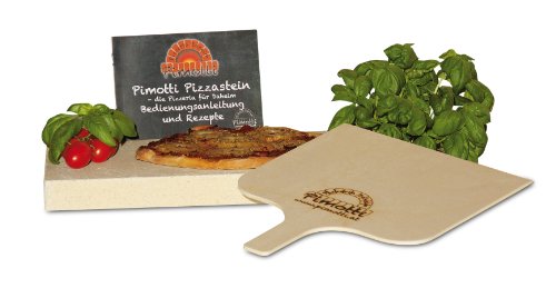 4cm Pimotti Pizzastein/Brotbackstein aus Schamott +Schaufel +Anleitung & Rezepte im Set - 2