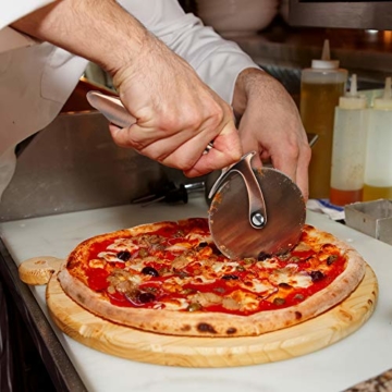 AiHom Pizzaschneider aus Edelstahl Pizzaroller Pizzamesser Pizzarad Pizza Cutter mit ovaler Griffform für angenehme Handhabung - 6