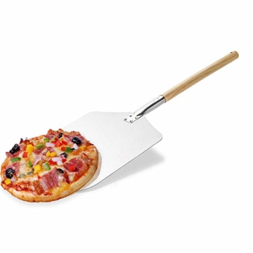 Pizzaschaufel Pizzaschieber große Aluminium Holzgriff Brotschieber für Backofen 
