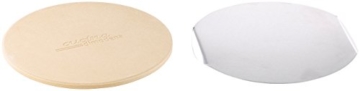 Cucina di Modena Grillstein: Runder Pizzastein mit Aluminium-Servierblech, Ø 26 cm (Pizza Stone) - 2