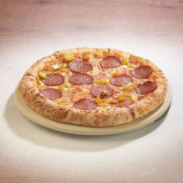 Cucina di Modena Grillstein: Runder Pizzastein mit Aluminium-Servierblech, Ø 26 cm (Pizza Stone) - 3