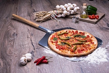 culinario Pizzaschaufel mit Holzgriff, Pizzaheber aus Aluminium, 35,5 x 30,5 cm, Stiellänge: 43 cm - 2