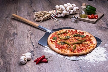 culinario Pizzaschaufel mit Holzgriff, Pizzaheber aus Aluminium, 35,5 x 30,5 cm, Stiellänge: 43 cm - 3