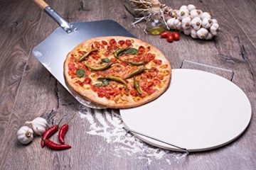 culinario Pizzaschaufel mit Holzgriff, Pizzaheber aus Aluminium, 35,5 x 30,5 cm, Stiellänge: 43 cm - 5