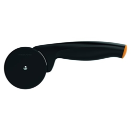 Fiskars Pizzaschneider mit hochwertigem Kunststoff-Schneidrad, 19 cm, Functional Form, Schwarz/Orange, 1019533 - 1