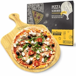 GARCON Pizzaschieber aus Holz für Pizzastein - Original Pizzaschaufel rund 30 cm Durchmesser für Pizza, Brot & Flammkuchen - 1