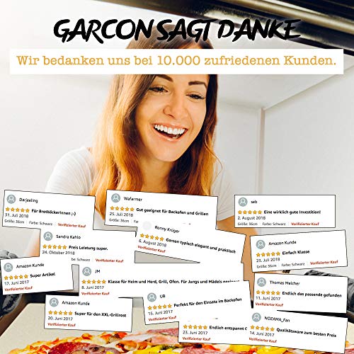 GARCON Pizzaschieber aus Holz für Pizzastein - Original Pizzaschaufel rund 30 cm Durchmesser für Pizza, Brot & Flammkuchen - 5