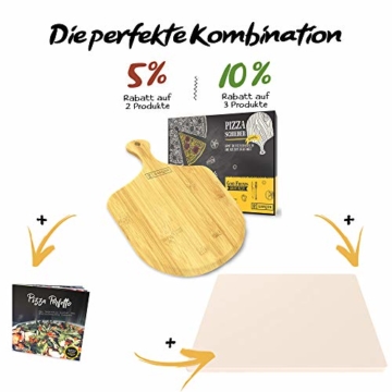 GARCON Pizzaschieber aus Holz für Pizzastein - Original Pizzaschaufel rund 30 cm Durchmesser für Pizza, Brot & Flammkuchen - 7