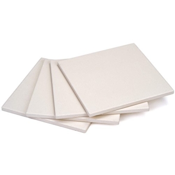 GRÄWE Pizzastein, 4er Set - Brotback-Ofenstein aus Cordierit, 19 × 19 cm, weiß - 1