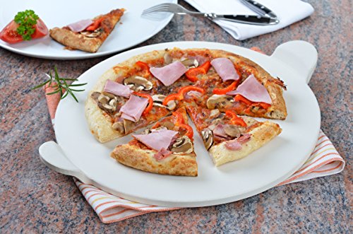 GRÄWE® Pizzastein / Brotbackset für Backofen inkl. Pizzaschieber aus Bambus - 2