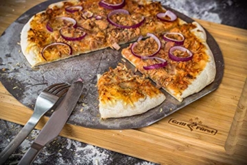 Grillfuerst Pizzablech rund aus Edelstahl - Durchmesser 31 cm - zur Vorbereitung und dem Transport des Pizzateiges - 8