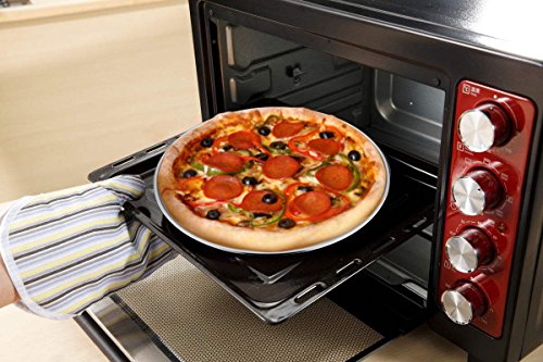 HaWare Pizzablech, Rund Pizzaform 26cm Edelstahl Pizza Backblech 2 Stück für Backofen Backen – Ungiftig＆Gesund, Einfach zu Reinigen＆Spülmaschinenfest - 5