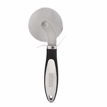 HMANN Pizzaschneider Pizzaroller Pizzarad Pizza Cutter mit Stabiler runder scharfer Edelstahlklinge und Fingerschutz Kunststoff/Edelstahl - 2