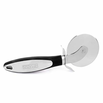 HMANN Pizzaschneider Pizzaroller Pizzarad Pizza Cutter mit Stabiler runder scharfer Edelstahlklinge und Fingerschutz Kunststoff/Edelstahl - 7