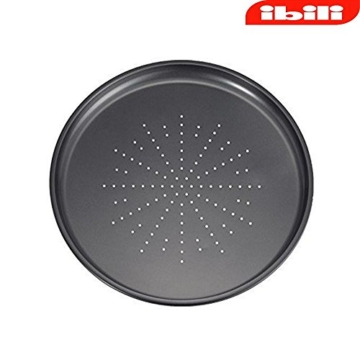 Ibili Pizzablech Moka 32 cm, Stahlblech, schwarz, 32 x 32 x 2 cm - 2