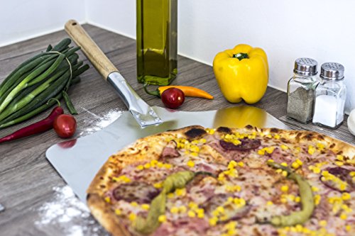 Innoecom Creations Aluminium Pizzaschaufel Pizzaschieber auch verwendbar zum Ofenbrotbacken mit großzügiger Auflagefläche (40 x 35 cm) Gesamtlänge 70 cm - 2