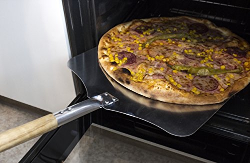 Innoecom Creations Aluminium Pizzaschaufel Pizzaschieber auch verwendbar zum Ofenbrotbacken mit großzügiger Auflagefläche (40 x 35 cm) Gesamtlänge 70 cm - 3