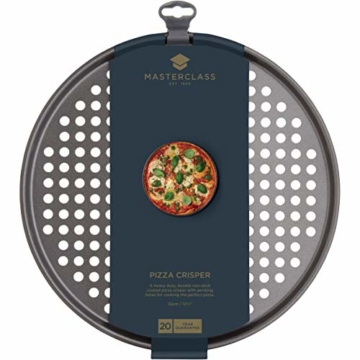 KitchenCraft Antihaft-Pizza-Backblech mit Löchern, edelstahl, grau, 32 x 32 x 1 cm - 3