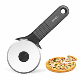 Luxear Pizzaschneider Profi Pizzaroller Pizzarad - Pizza Cutter aus Hochwertiger 304 Edelstahl Räder und Silikon Griff inklusive Klingenschutz - 1