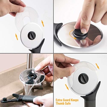 Luxear Pizzaschneider Profi Pizzaroller Pizzarad - Pizza Cutter aus Hochwertiger 304 Edelstahl Räder und Silikon Griff inklusive Klingenschutz - 5