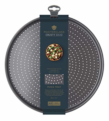 Master Class Crusty Bake Antihaft-Pizzablech/Knusperblech, Stahl, grau, 32 x 32 x 1,4 cm - 7