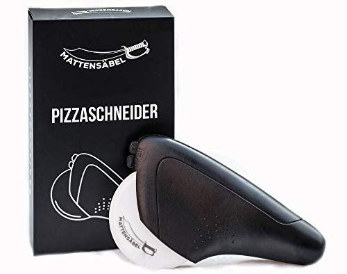 Mattensäbel - Pizzaroller mit einer harten Klinge aus Keramik -Scharfer Profi-Pizzaschneider für geringen Kraftaufwand - leicht zu reinigen - mit Klingenschutz - 1