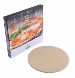 Moesta-BBQ 10374 Pizzastein No. 1 - Rund Ø 41 cm aus Cordierit Naturstein für Pizza-Genuss wie aus dem Steinofen beim Italiener. - 1