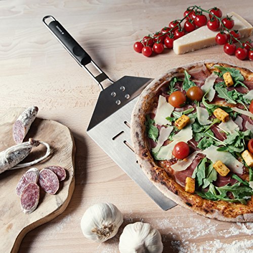 Navaris Pizzaschaufel faltbar aus Edelstahl - 44x18,5cm - Faltbare Schaufel mit extragroßer Fläche für Pizza Brot Flammkuchen - auch für Grill - 2