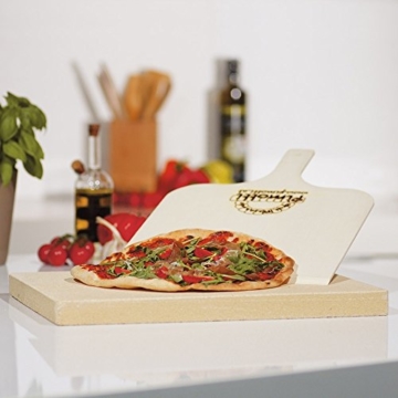 Pimotti Pizzastein 3cm inkl Rezeptheft Pizzaschaufel | Pizzaboden Pizza cross backen | Pizza daheim wie im Steinofen | Das Original aus dem TV 2 Minuten 2 Millionen powered by Mediashop - 3