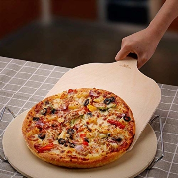 Pizzaschaufel aus Holz, 2er Set Pizzaschieber für hausgemachte Pizza und Brot - 5