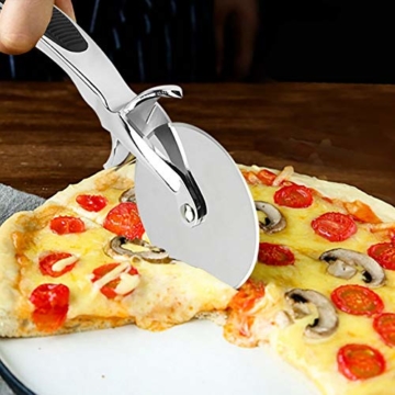 Pizzaschneider Rad, Jmege Küche Edelstahl Pizzaschneider mit rutschfestem Griff - 9