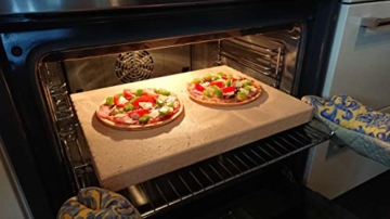 Pizzastein rechteckig für Backofen & Grill | 40 x 30 x 3cm - Aus massiver Schamotte - Lebensmittelecht | Verwendbar als Brotbackstein & Flammkuchenplatte | Profi-Qualität wie beim Italiener - 4