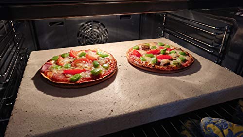 Pizzastein rechteckig für Backofen & Grill | 40 x 30 x 3cm - Aus massiver Schamotte - Lebensmittelecht | Verwendbar als Brotbackstein & Flammkuchenplatte | Profi-Qualität wie beim Italiener - 5