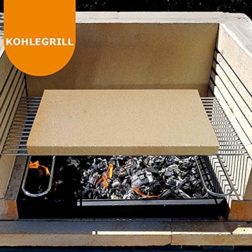 PUR Schamotte® Pizzastein für Gas-Grill 40 x 30 x 2 cm Backofen Brotbackstein Rechteckig Schamott - 7