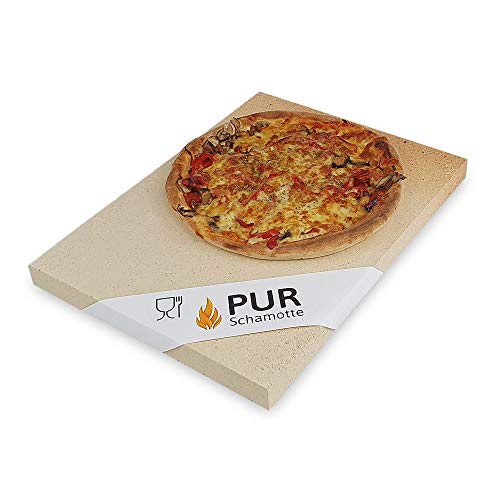 PUR Schamotte® Pizzastein für Gas-Grill 40 x 30 x 2 cm Backofen Brotbackstein Rechteckig Schamott - 1