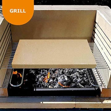 PUR Schamotte® Pizzastein für Gasgrill 40 x 30 x 3 cm I 2 Platten I Brotbackstein Backofen & Grill Rechteckig Schamott - 3