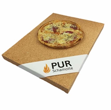 PUR Schamotte ® Pizzastein Grill 40 x 40 x 3 cm Eckig Schamott - 2