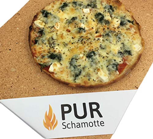 PUR Schamotte ® Pizzastein Grill 40 x 40 x 3 cm Eckig Schamott - 4