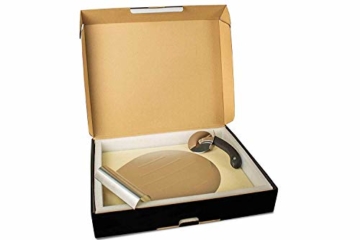 RADOLEO® Pizzastein L aus Cordierit - Premium Set mit Pizza-Roller & Pizzaschaufel | für Gas Grill & Back-Ofen | edle Verpackung | 38x30x1,3cm - 6