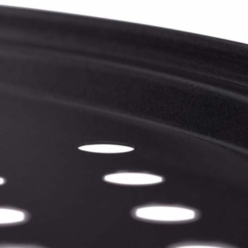 Relaxdays Pizzablech, 2er Set, rund, gelocht, antihaft, Pizza & Flammkuchen, Carbonstahl, Knusperblech, ∅ 32 cm, grau - 4