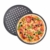 Relaxdays Pizzablech, 2er Set, rund, gelocht, antihaft, Pizza & Flammkuchen, Carbonstahl, Knusperblech, ∅ 32 cm, grau - 1
