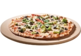 SANTOS Runder Premium Pizzastein - Ø 26 cm - bis 1.000 Grad - für Gasgrills, Backofen, Holzkohlegrills, Brotbackbackstein geeignet - 1