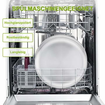 TEAMFAR Pizzablech 4er-Set, Edelstahl Rund Pizzaform Pizza Backblech zum Backen im Ofen, ∅ 26 cm, Gesund & Langlebig, Leicht zu reinigen & Spülmaschinengeeignet - 3