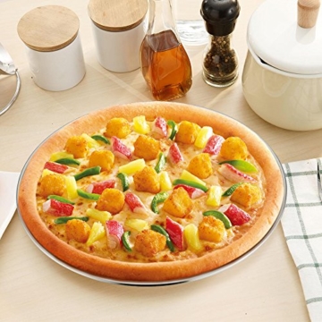 TEAMFAR Pizzablech 4er-Set, Edelstahl Rund Pizzaform Pizza Backblech zum Backen im Ofen, ∅ 26 cm, Gesund & Langlebig, Leicht zu reinigen & Spülmaschinengeeignet - 5