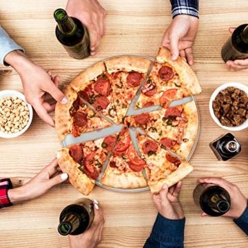 TEAMFAR Pizzablech 4er-Set, Edelstahl Rund Pizzaform Pizza Backblech zum Backen im Ofen, ∅ 26 cm, Gesund & Langlebig, Leicht zu reinigen & Spülmaschinengeeignet - 7