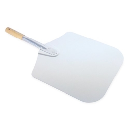 Vesuvo Pizzaschaufel/Pizzaschieber aus Metall - für 30cm Pizza - ideale Länge von 57cm für Innensatz - 1