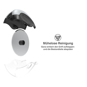 Vomeno® XXL Pizzaroller für perfekte Stücke ohne Kraftaufwand - Profi Pizzaschneider mit integriertem Klingenschutz & Reinigungsfunktion [Edelstahl] - 4