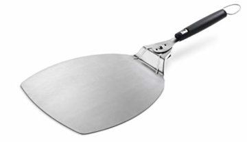 Weber® Pizzaheber, Pizzaschaufel, Pizzaschieber, aus Edelstahl, drehbarer Griff aus Gummi für platzsparende Aufbewahrung, für Pizza, Brot etc., 6691 - 3