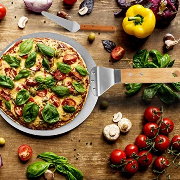 Weeygo Edelstahl-Radschneider mit Holzgriff, zum Backen von Pizza und Kuchen auf Ofen und Grill, 3 Stück, silberfarben - 2