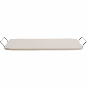 Westmark Pizzastein/Brotbackstein mit Untersatz, Maße: 38 x 30 cm, Rechteckig, Unglasierte Keramik, Beige, 32422260 - 2